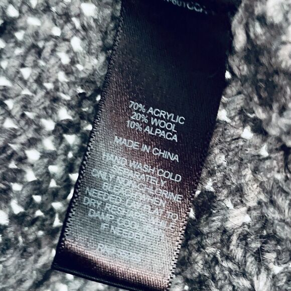 NEW Wool Alpaca Cardigan Sweater Express Small Gray Knit Shawl Collar Chunky - Picture 9 of 16